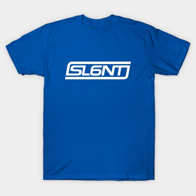 Slant 6 Icon (White + Blue) T-Shirt by jepegdesign